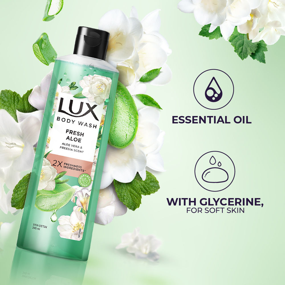 Lux Freesia Fresh Aloe Vera Bodywash Shower Gel, 245ml Buy at Indicrest Image 7