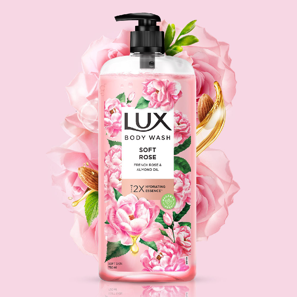Lux Body Wash, Super Saver XL Pump With Soft Skin French Rose & Almond Oil, 750ml Buy at Indicrest