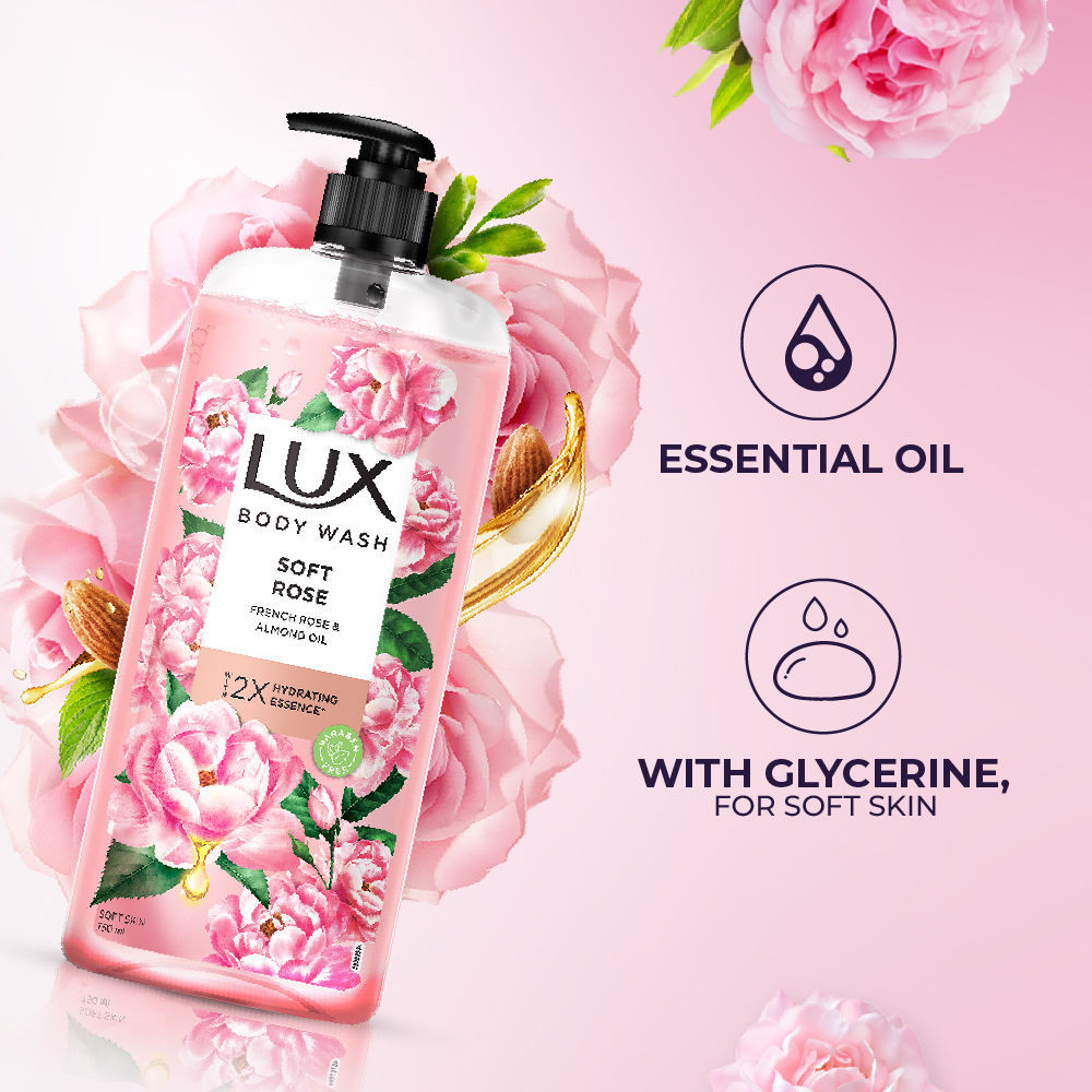 Lux Body Wash, Super Saver XL Pump With Soft Skin French Rose & Almond Oil, 750ml Buy at Indicrest Image 7