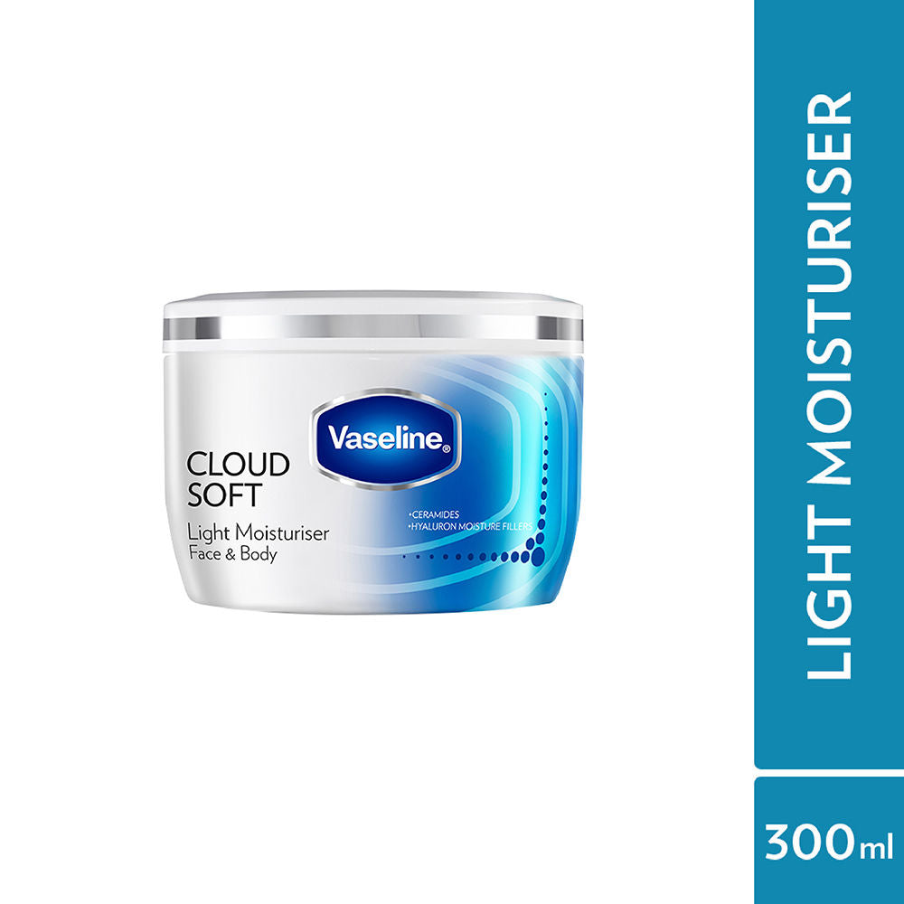 Vaseline Cloud Soft Light Moisturiser,100 Hours Non-Sticky Hydration,Ceramides & Hyaluron, 300ml Buy at Indicrest