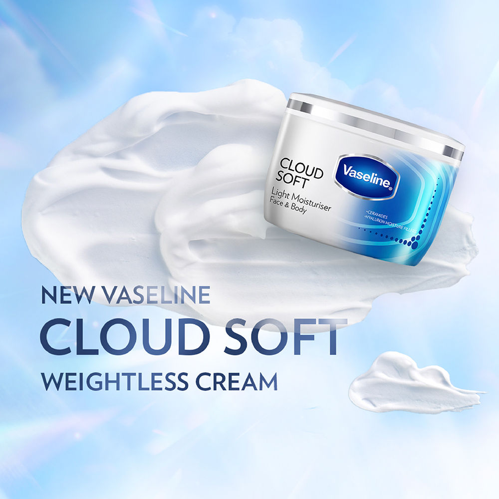 Vaseline Cloud Soft Light Moisturiser,100 Hours Non-Sticky Hydration,Ceramides & Hyaluron, 200ml Buy at Indicrest Image 8