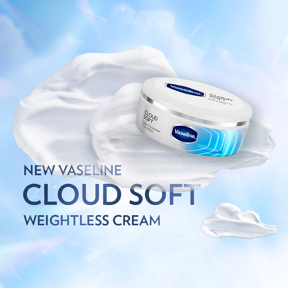 Vaseline Cloud Soft Light Moisturiser,100 Hours Non-Sticky Hydration,Ceramides & Hyaluron, 100ml Buy at Indicrest Image 8
