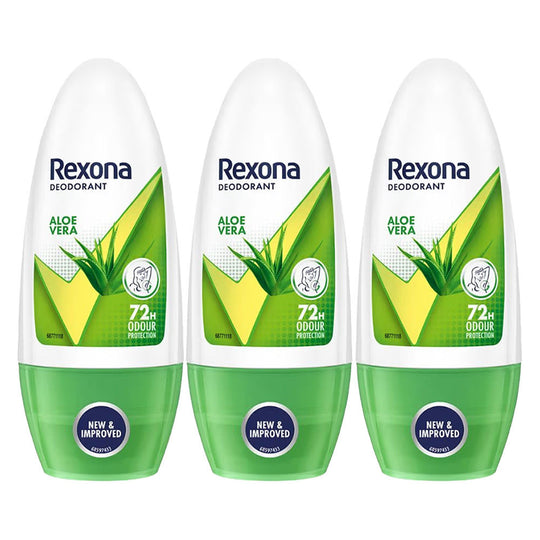 Rexona Aloe Vera Underarm Roll On Deodorant For Women (Pack of 3), 2 pieces Buy at Indicrest