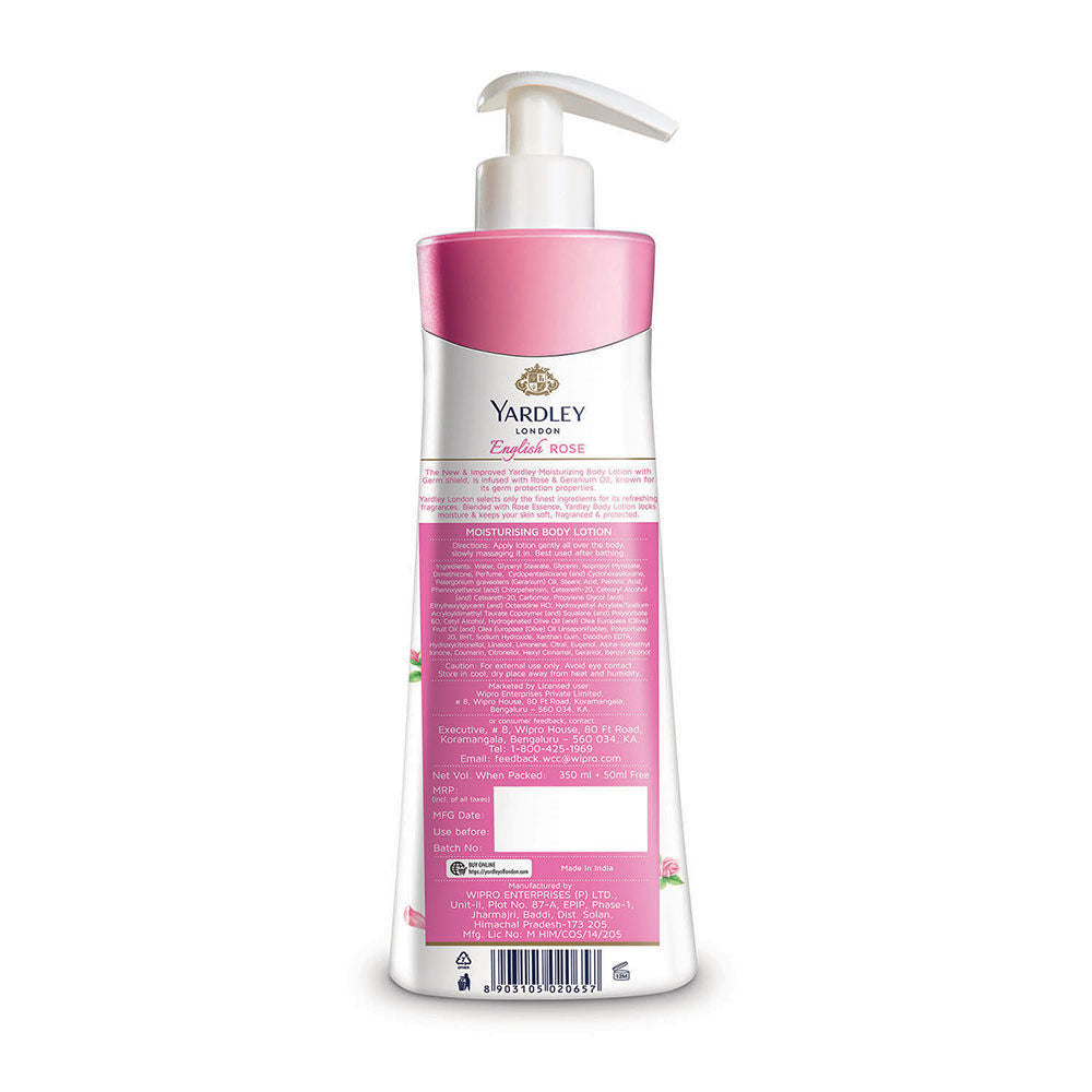 Yardley London English Rose Moisturising Body Lotion, 400ml Buy at Indicrest Image 3