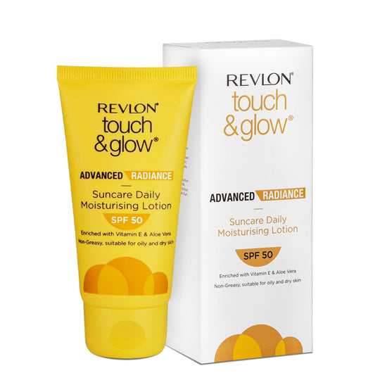 Revlon Touch and Glow Advanced Radiance Suncare Daily Moisturizing Lotion SPF50, 50g - Buy from Indicrest