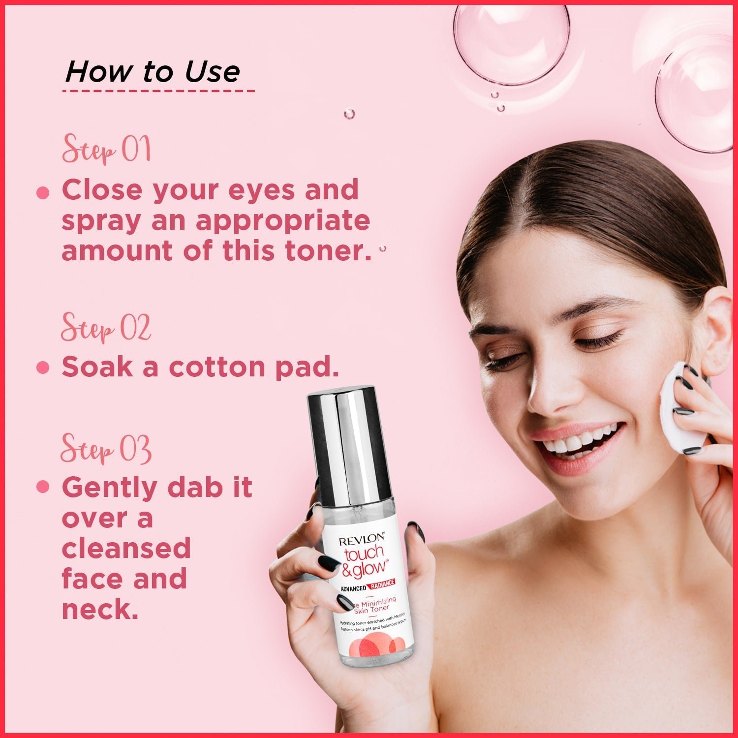 Revlon Touch and Glow Advanced Radiance Pore Minimizing Skin Toner, 50ml - Image 5 - Buy from Indicrest