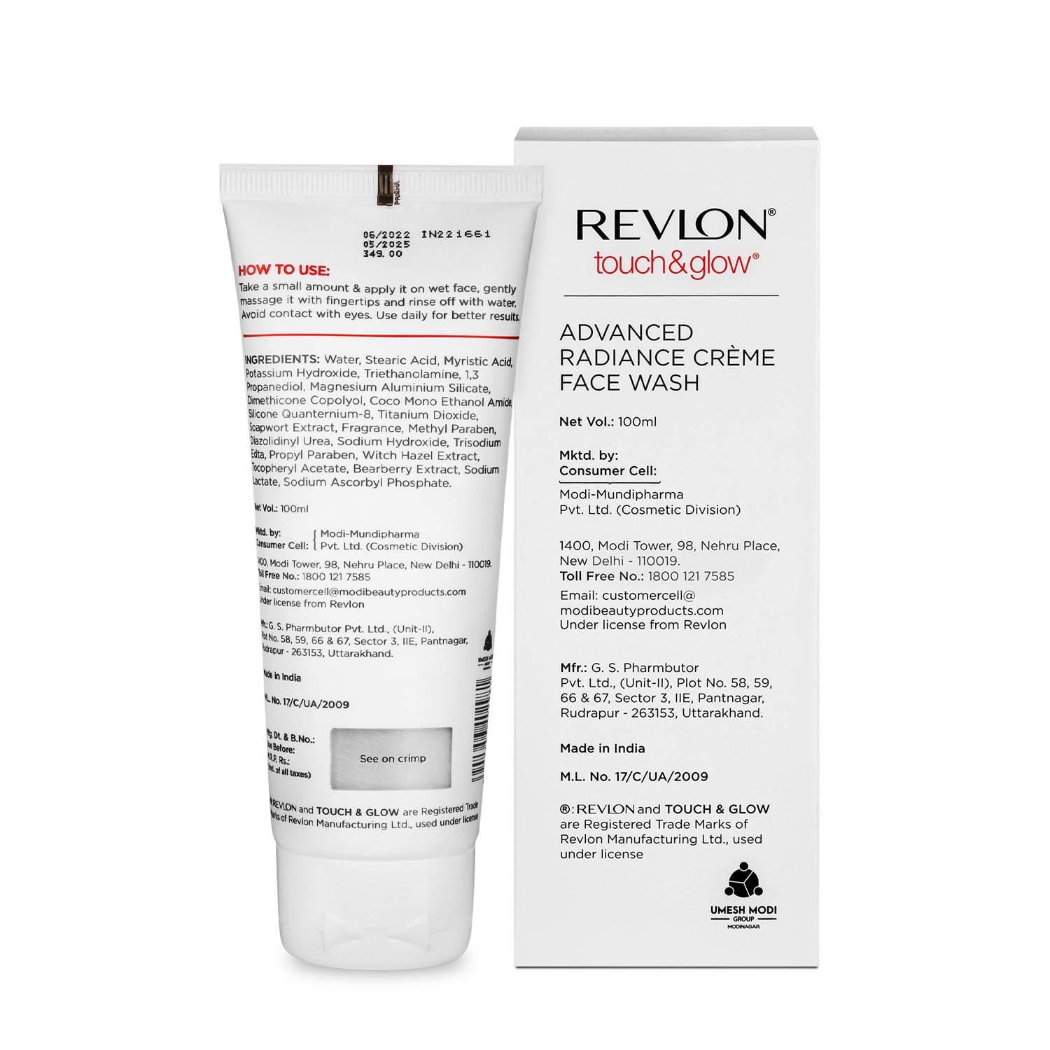 Revlon Touch and Glow Advanced Radiance Crème Face Wash, 100ml - Image 2 - Buy from Indicrest