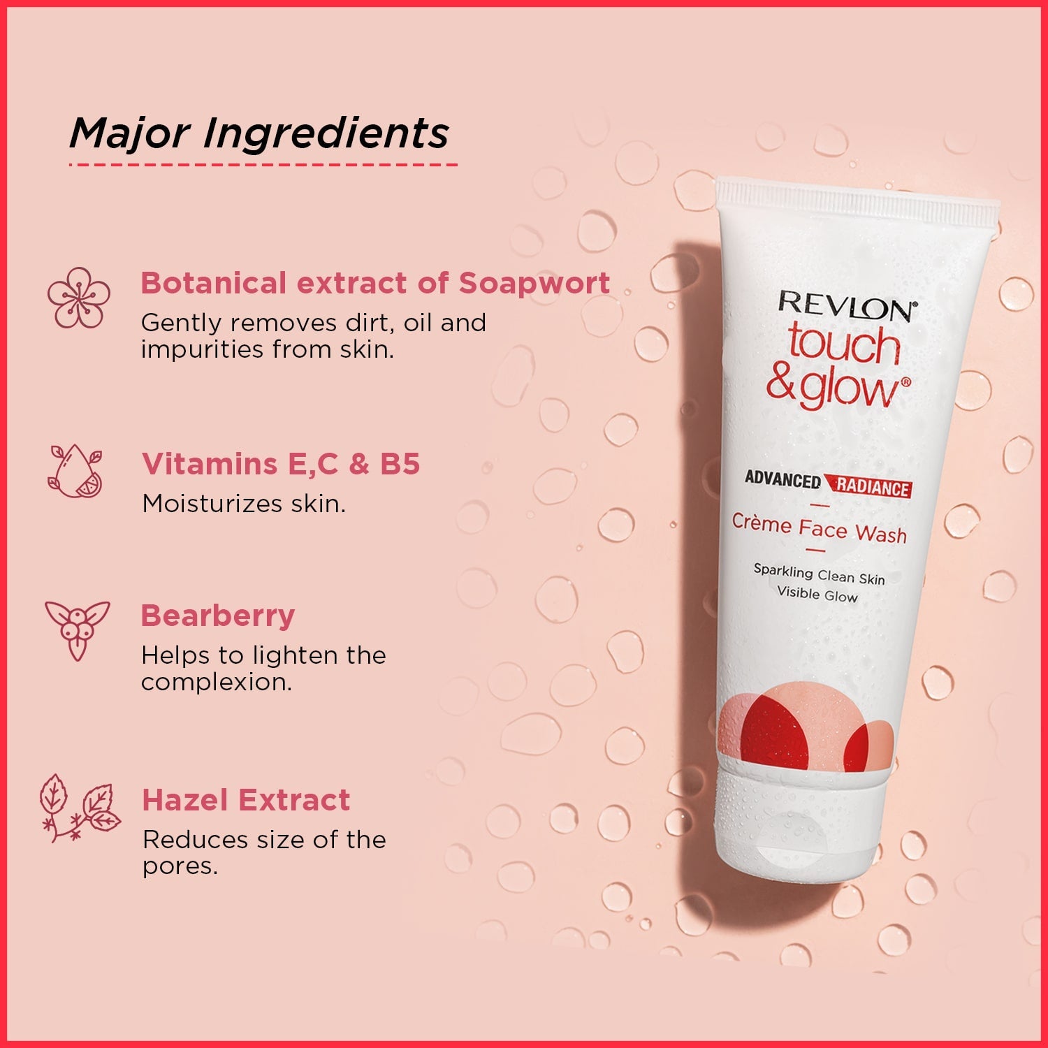 Revlon Touch and Glow Advanced Radiance Crème Face Wash, 100ml - Image 4 - Buy from Indicrest