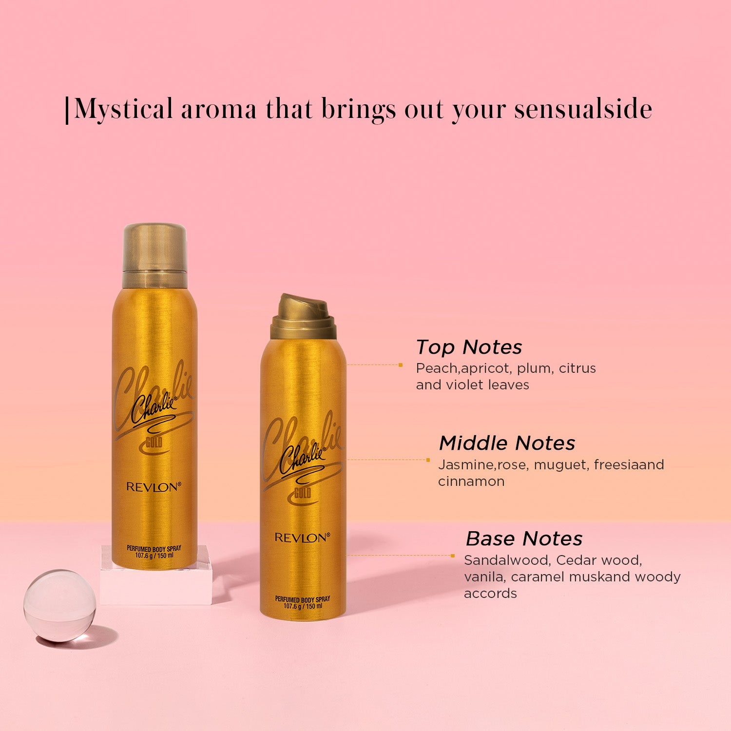 Revlon Charlie Gold Perfumed Body Spray, 150ml - Image 4 - Buy from Indicrest