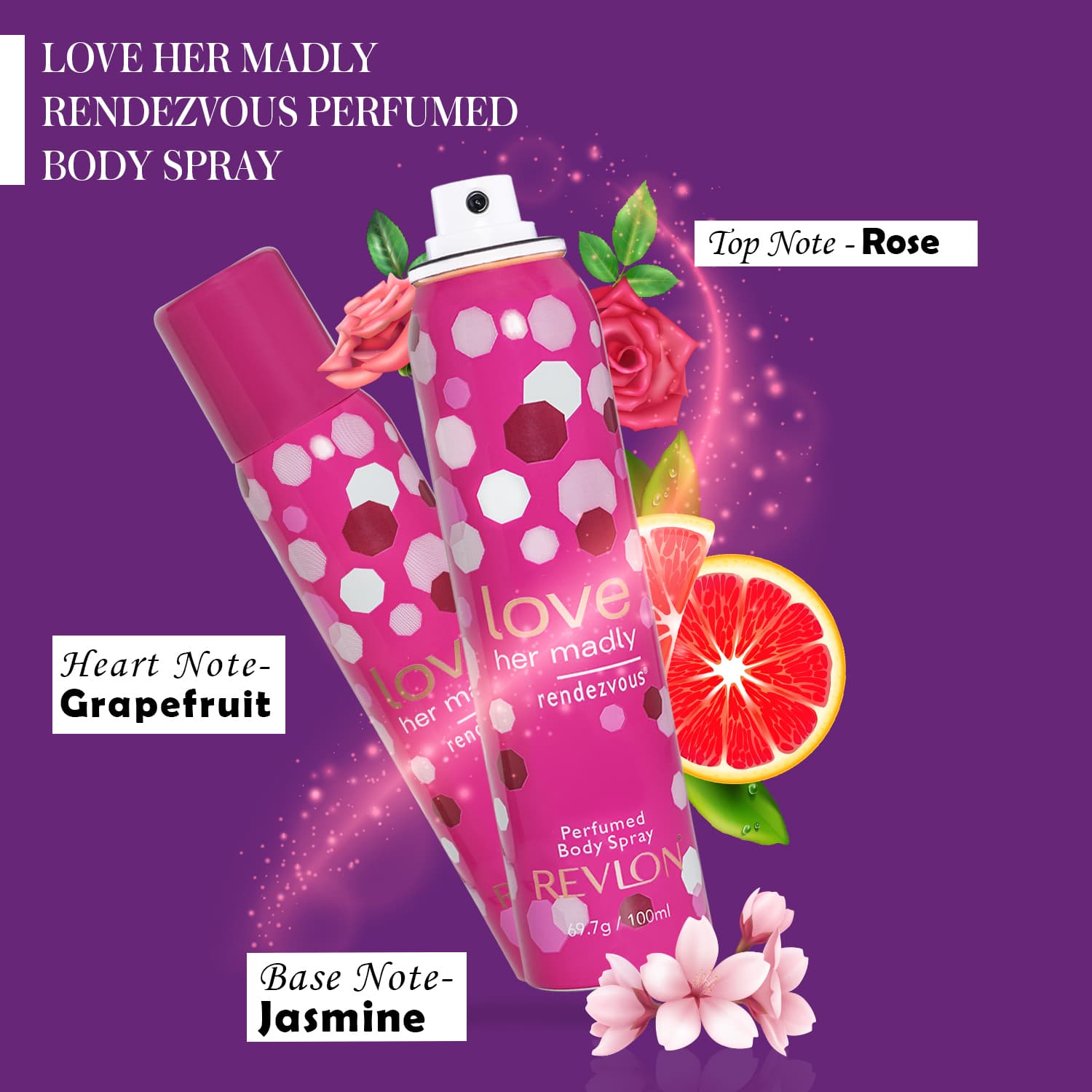 Revlon Love Her Madly Rendezvous Perfumed Body Spray, 100ml - Image 4 - Buy from Indicrest