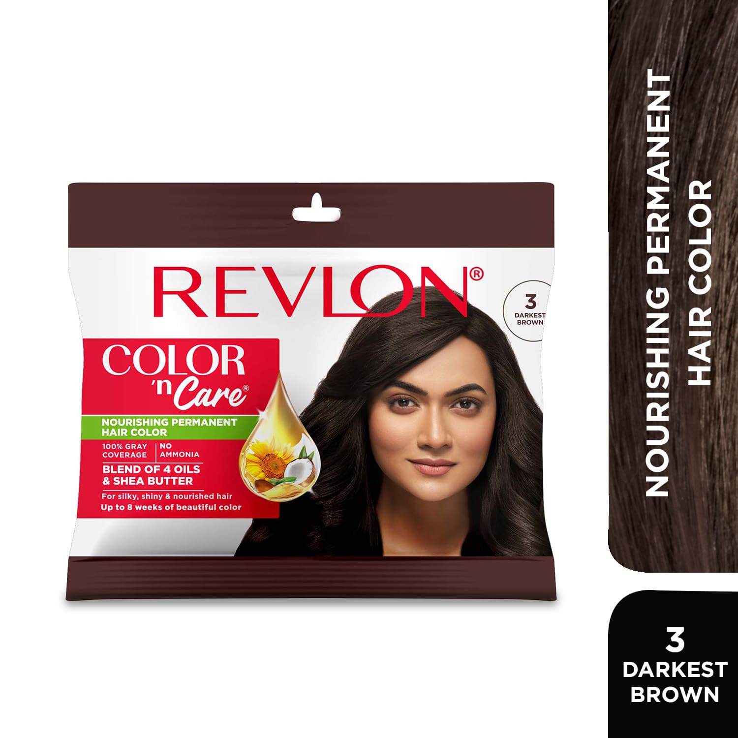 Revlon Color N Care Hair Color Sachet, 3 Darkest Brown - Buy from Indicrest