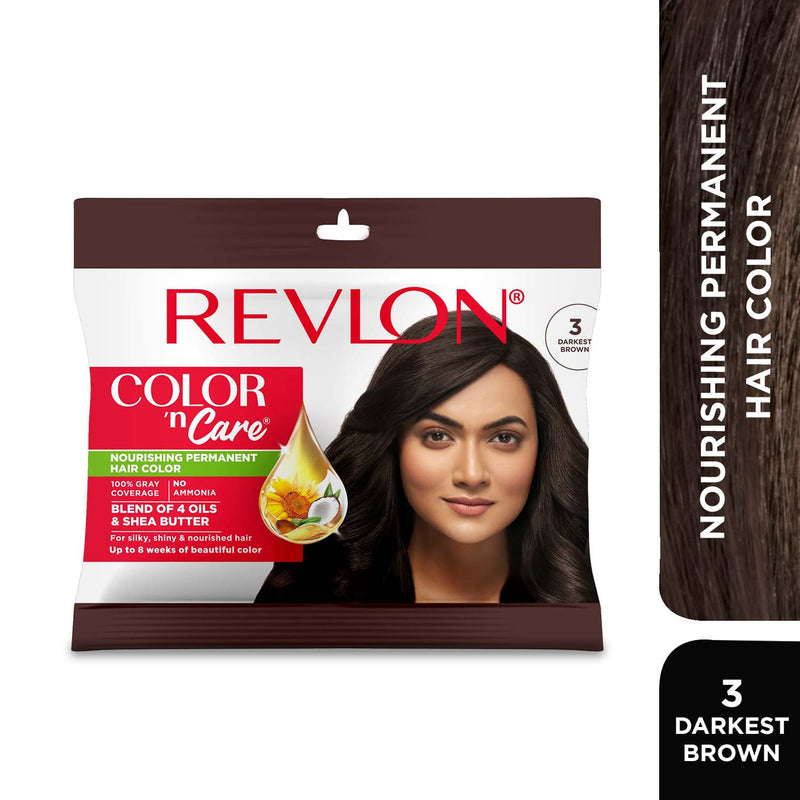 Revlon Color N Care Hair Color Sachet, 3 Darkest Brown - Buy from Indicrest