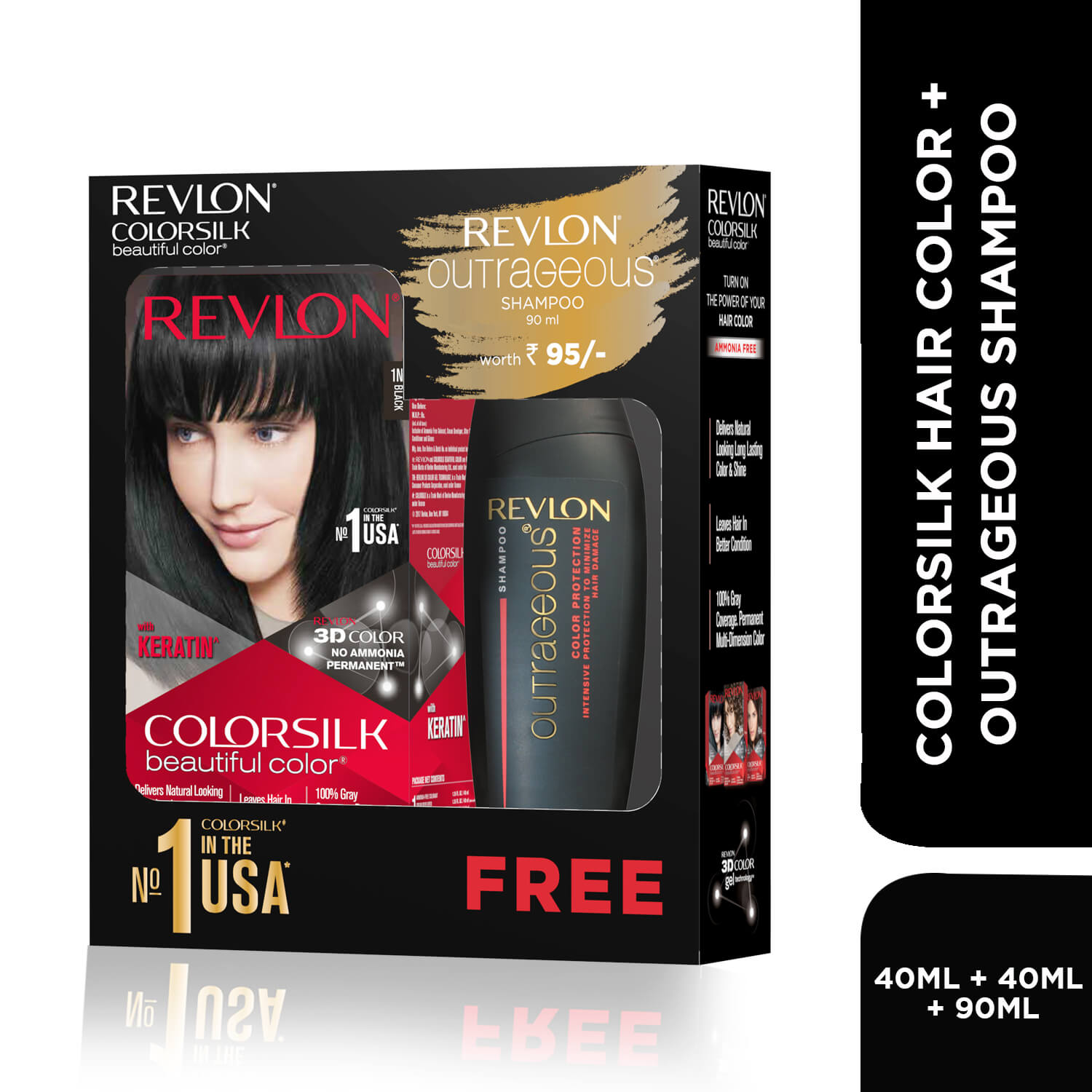 Revlon Colorsilk Beautiful Color + Outrageous Shampoo, 4G Medium Golden Brown + Shampoo, 90ml - Image 3 - Buy from Indicrest