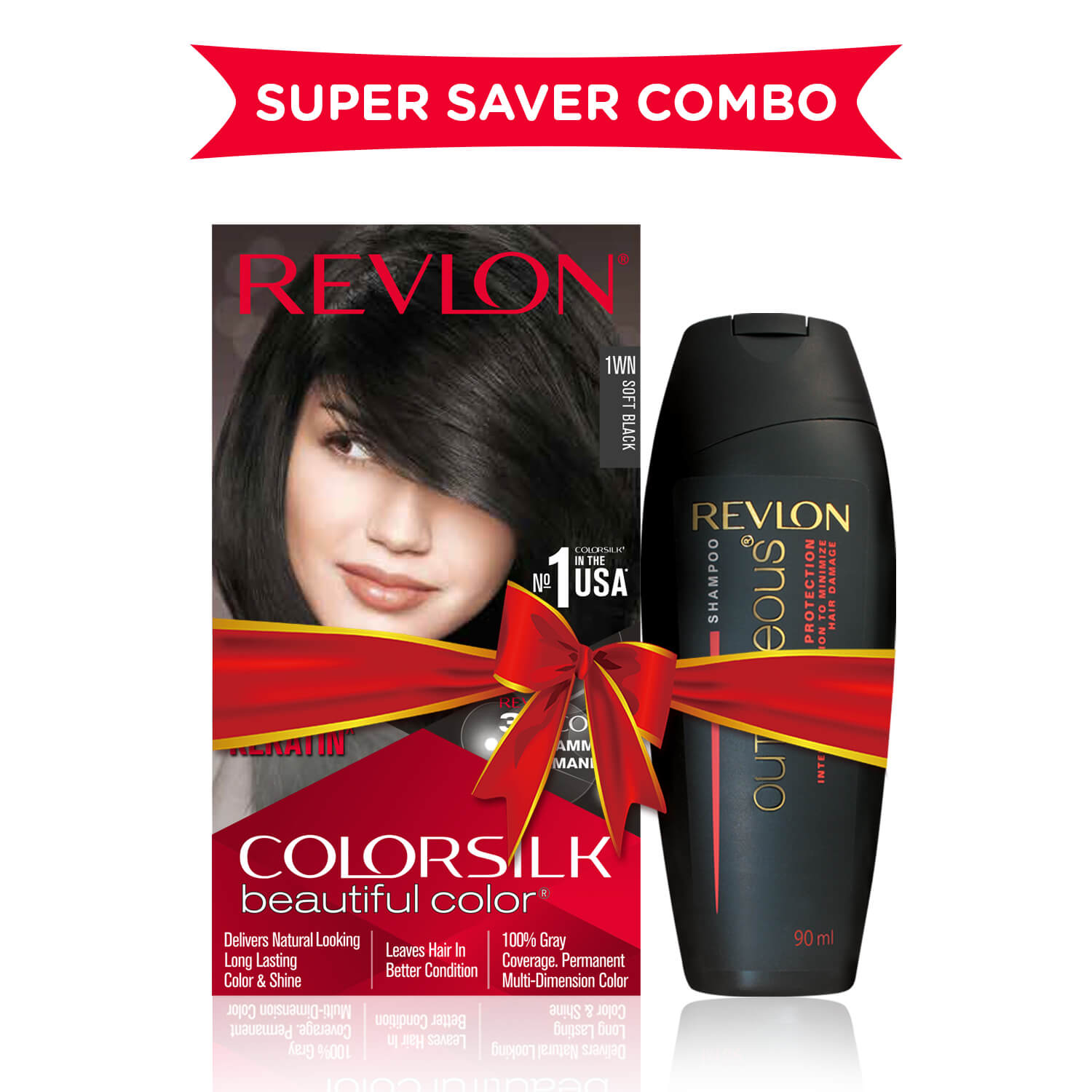 Revlon Colorsilk Beautiful Color + Outrageous Shampoo, 3DB Deep Burgundy + Shampoo, 90ml - Image 10 - Buy from Indicrest