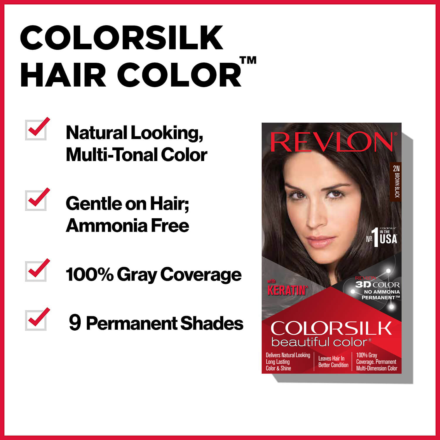 Revlon Colorsilk Beautiful Color + Outrageous Shampoo, 2N Brown Black + Shampoo, 90ml - Image 19 - Buy from Indicrest