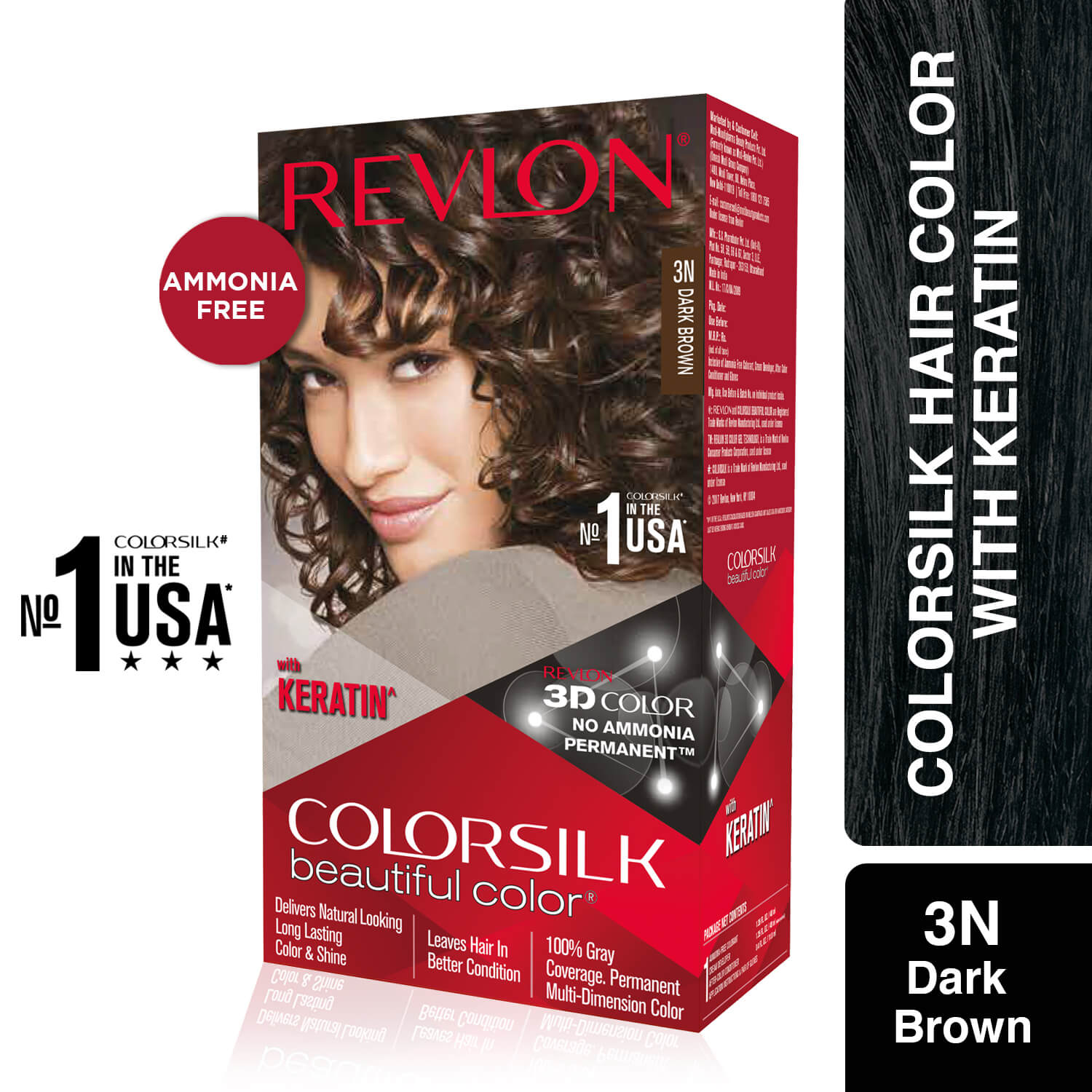 Revlon Colorsilk Beautiful Color + Outrageous Shampoo, 2N Brown Black + Shampoo, 90ml - Image 23 - Buy from Indicrest
