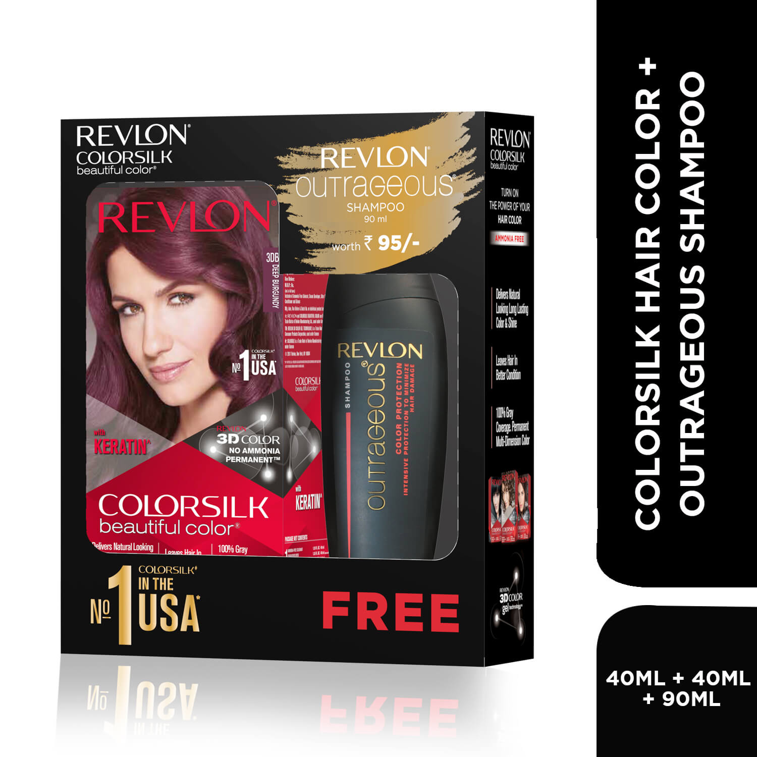 Revlon Colorsilk Beautiful Color + Outrageous Shampoo, 3RB Dark Mahogany Brown + Shampoo, 90ml - Image 35 - Buy from Indicrest