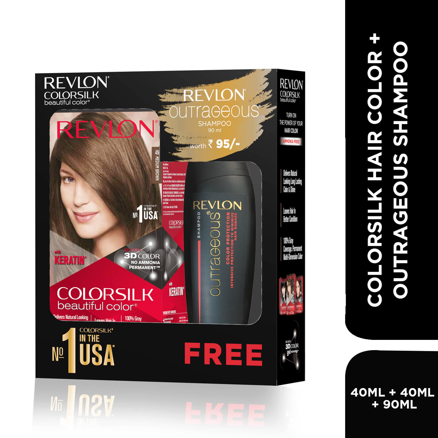 Revlon Colorsilk Beautiful Color + Outrageous Shampoo, 3DB Deep Burgundy + Shampoo, 90ml - Image 41 - Buy from Indicrest