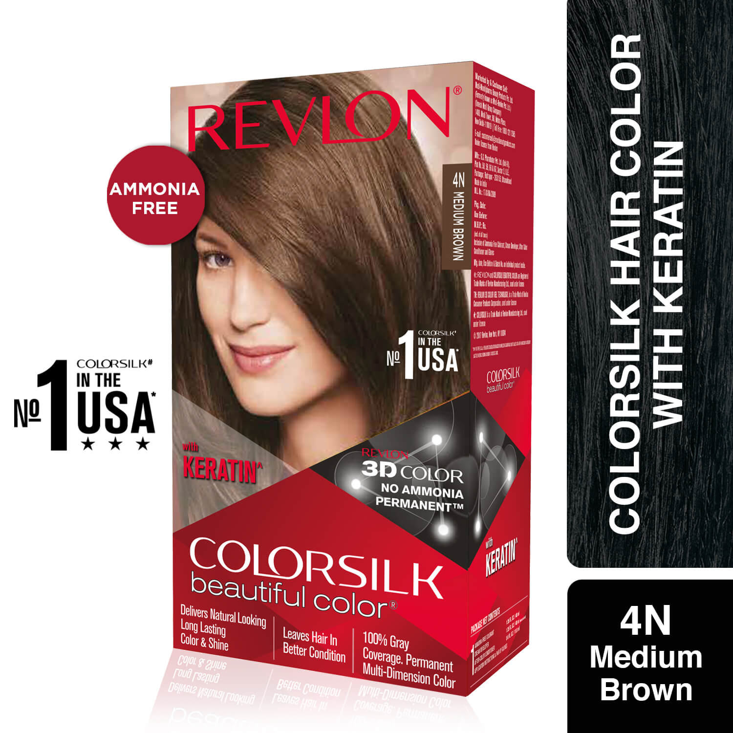 Revlon Colorsilk Beautiful Color + Outrageous Shampoo, 2N Brown Black + Shampoo, 90ml - Image 43 - Buy from Indicrest