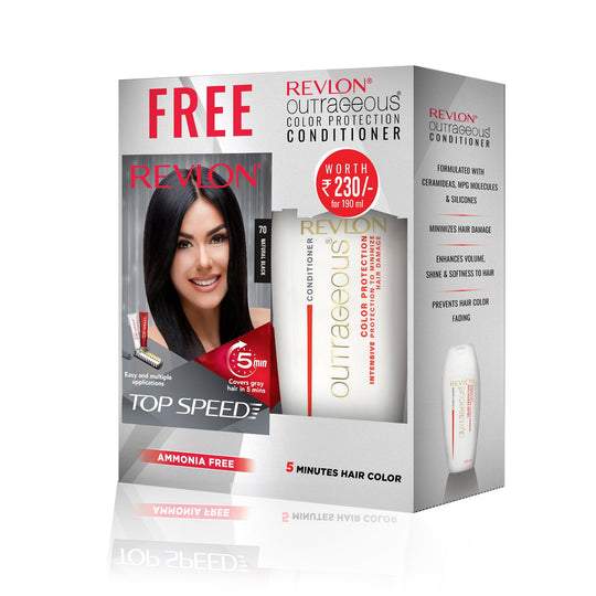Revlon Top Speed Woman with Outrageous Conditioner 190ml, Natural Black 70 - Buy from Indicrest
