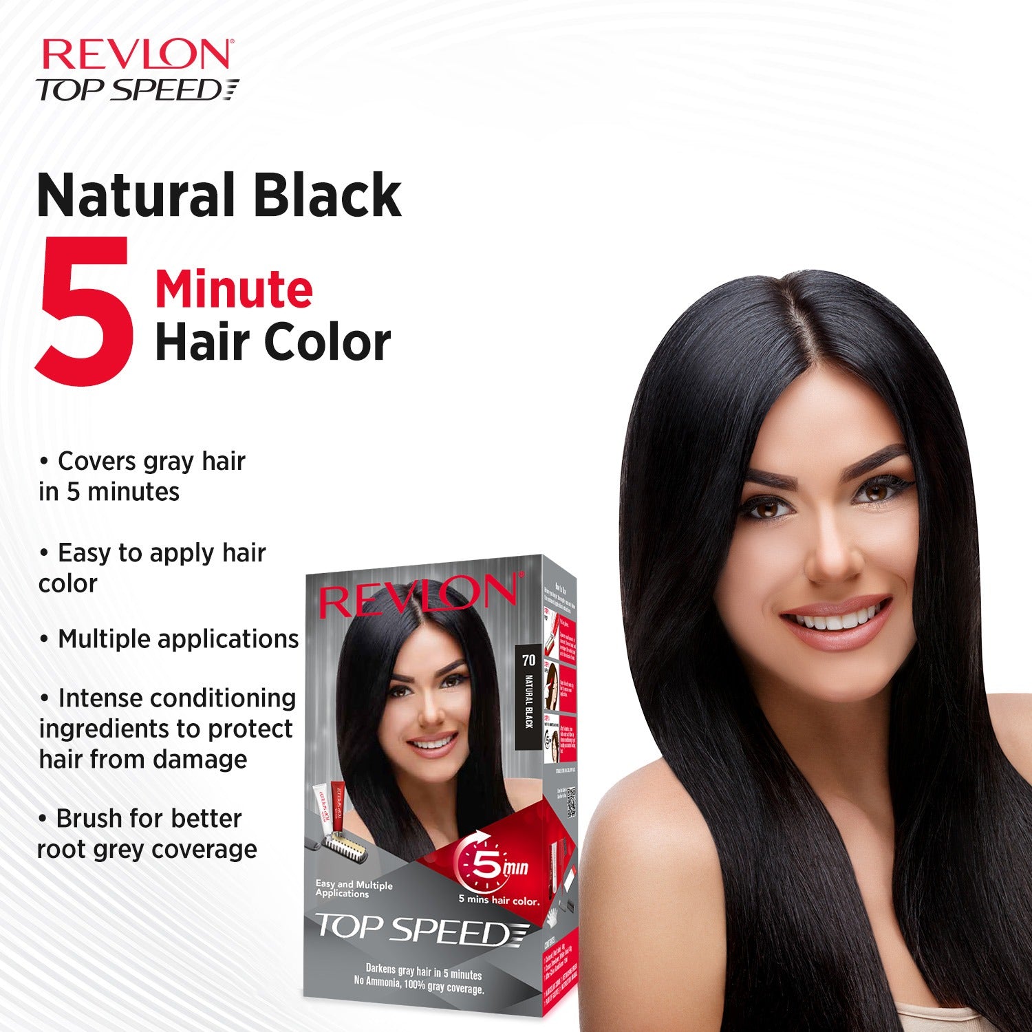 Revlon Top Speed Woman with Outrageous Conditioner 190ml, Natural Black 70 - Image 6 - Buy from Indicrest