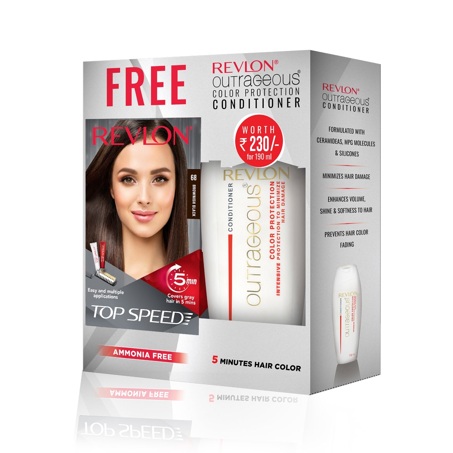 Revlon Top Speed Woman with Outrageous Conditioner 190ml, Natural Black 70 - Image 9 - Buy from Indicrest