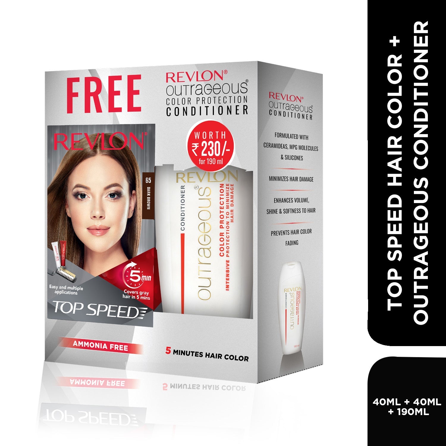Revlon Top Speed Woman with Outrageous Conditioner 190ml, Natural Black 70 - Image 17 - Buy from Indicrest