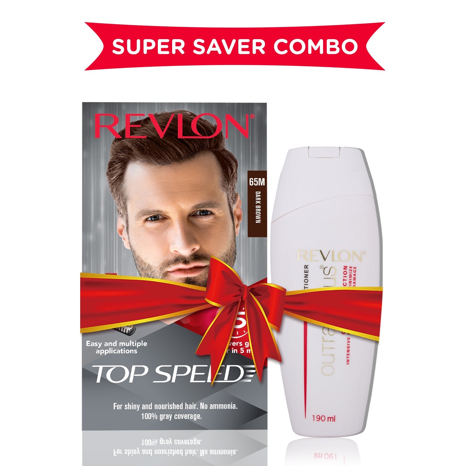 Revlon Top Speed Hair Color for Men with Outrageous Conditioner 190ml, Natural Black 70M + Conditioner, 190ml - Image 11 - Buy from Indicrest