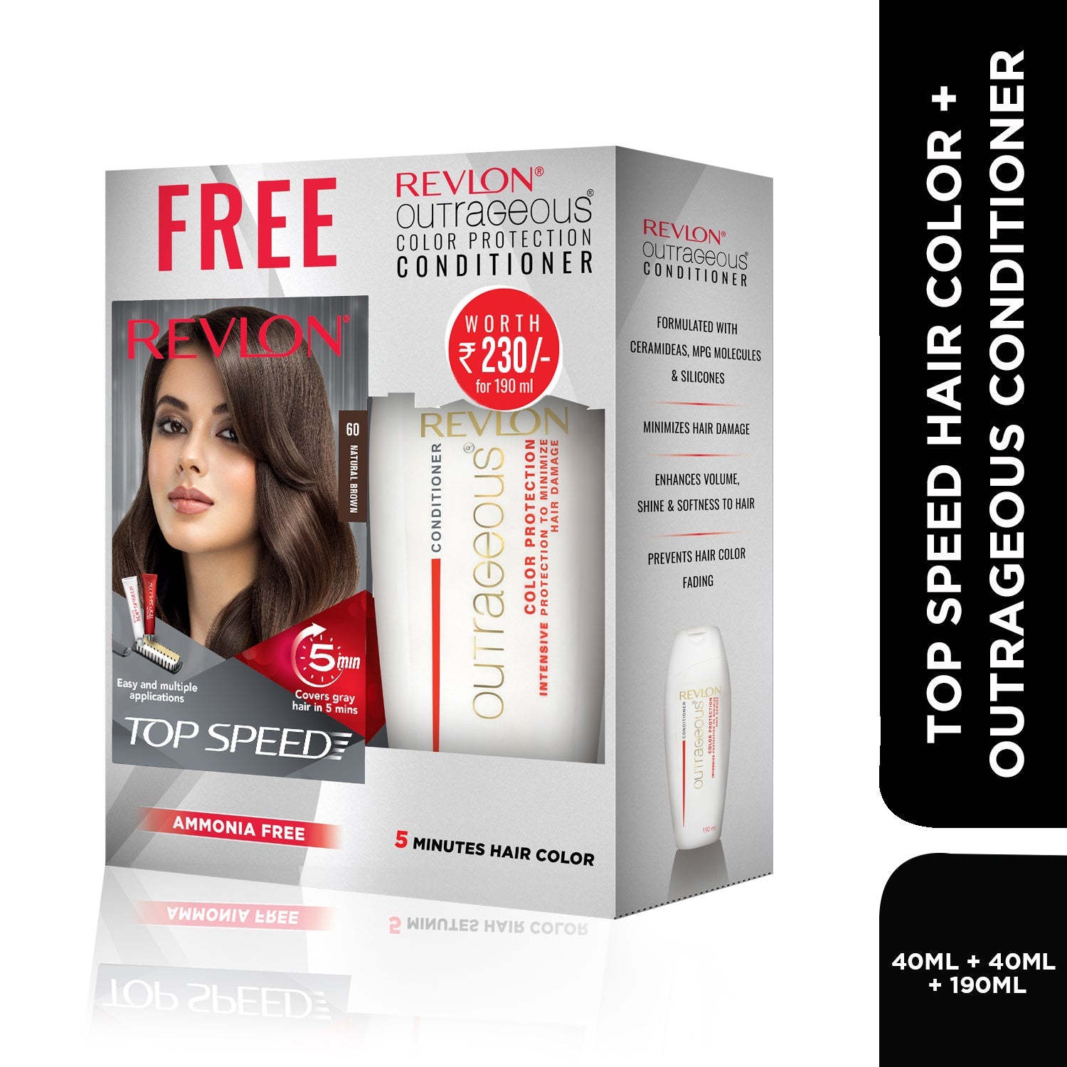 Revlon Top Speed Woman with Outrageous Conditioner 190ml, Dark Brown 65 - Image 24 - Buy from Indicrest