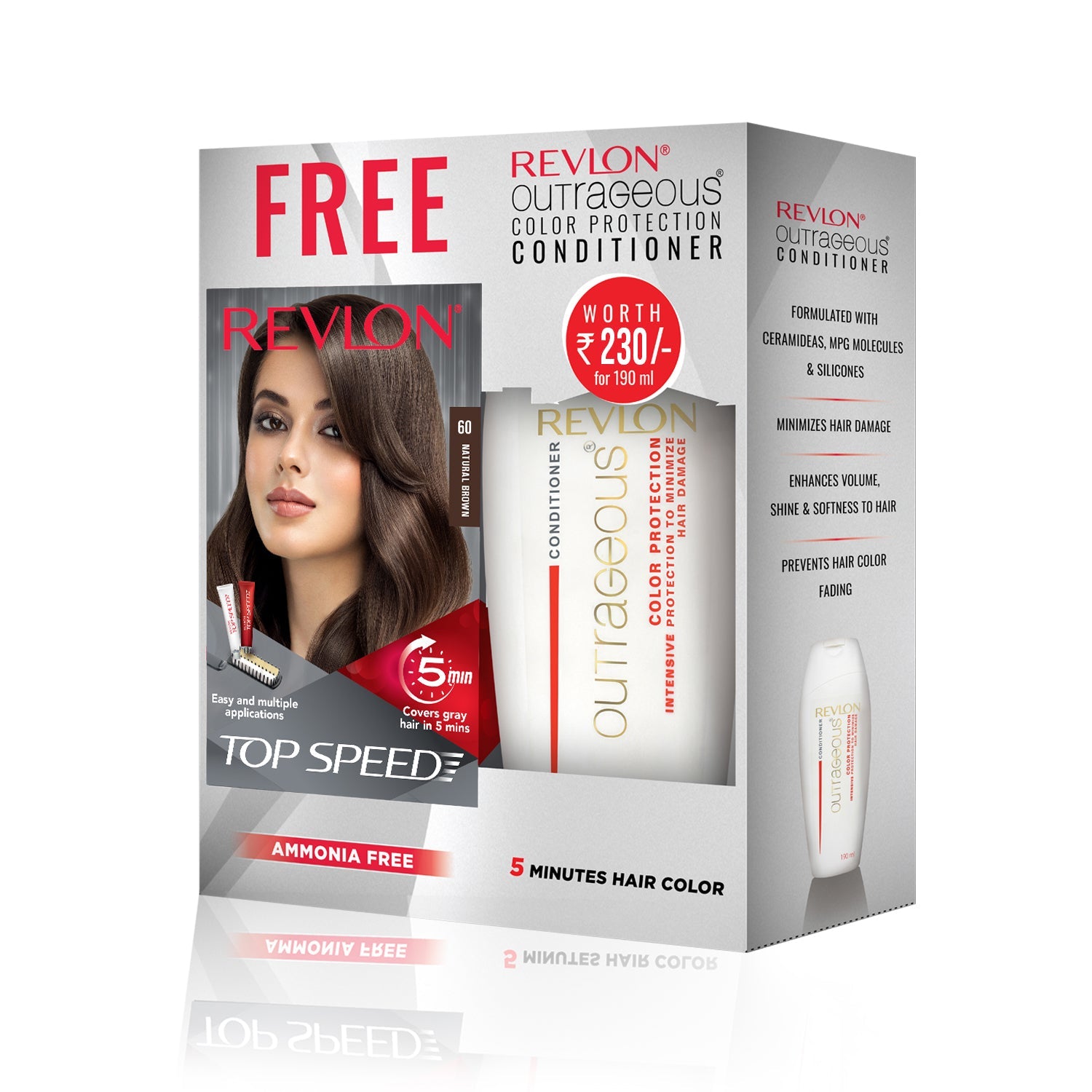 Revlon Top Speed Woman with Outrageous Conditioner 190ml, Dark Brown 65 - Image 23 - Buy from Indicrest