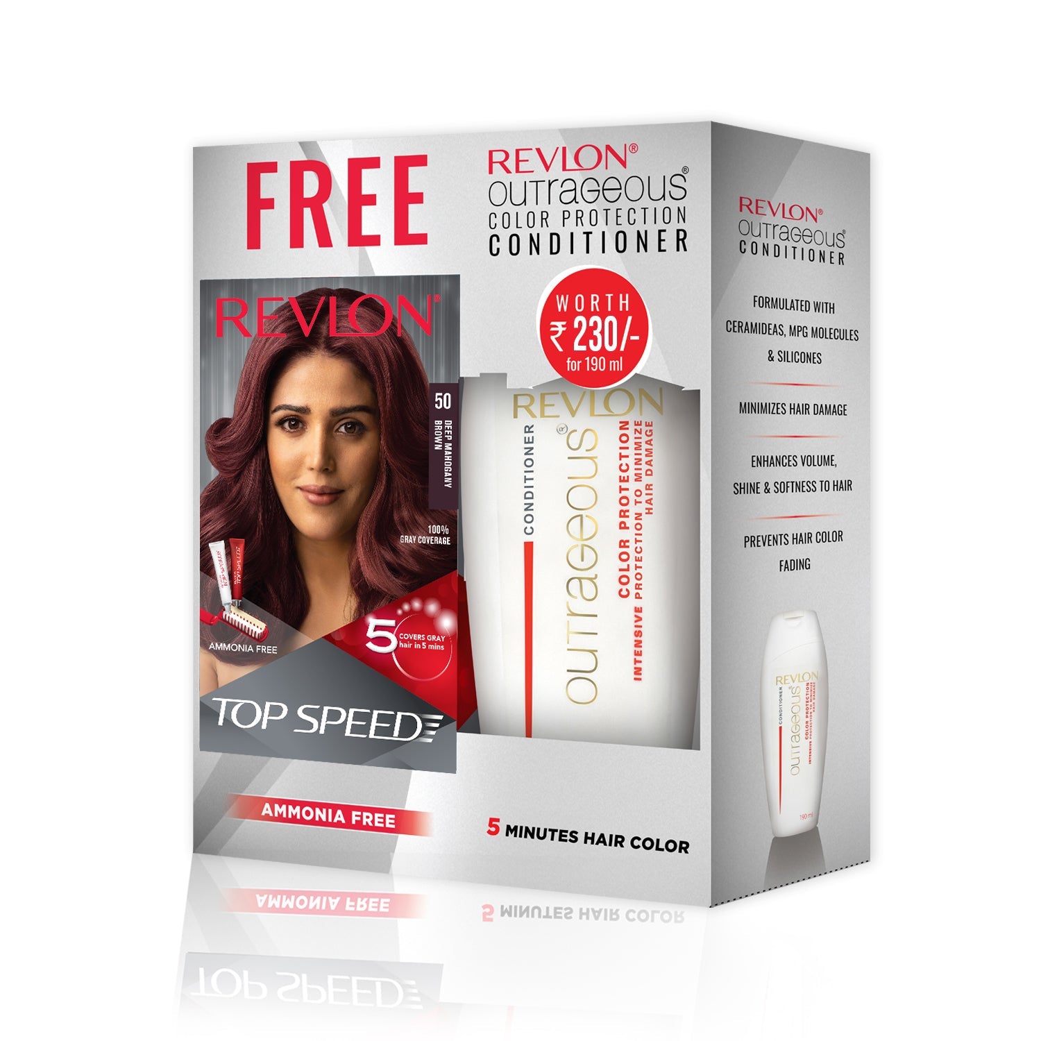 Revlon Top Speed Woman with Outrageous Conditioner 190ml, Dark Brown 65 - Image 32 - Buy from Indicrest