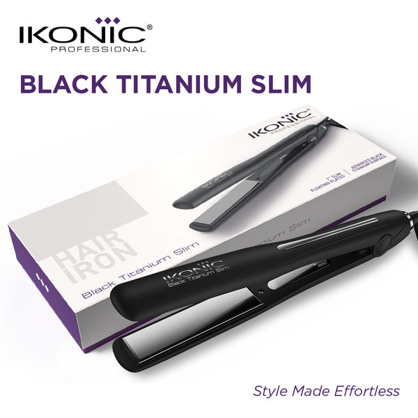 Ikonic Professional Black Titanium Slim 3.0 Hair Straightener