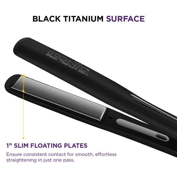 Ikonic Professional Black Titanium Slim 3.0 Hair Straightener
