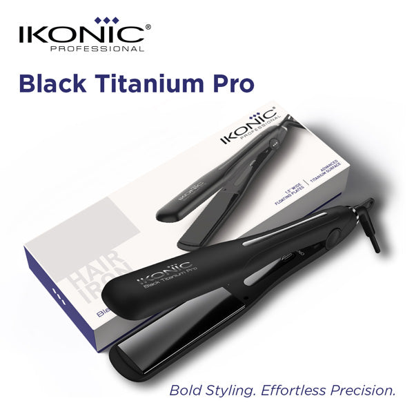 Ikonic Professional Black Titanium Pro Hair Straightener