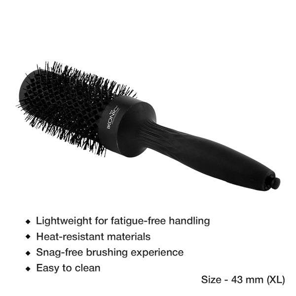 Ikonic Professional Extra Long Barrel Thermal Round Brush, TRB-43XL