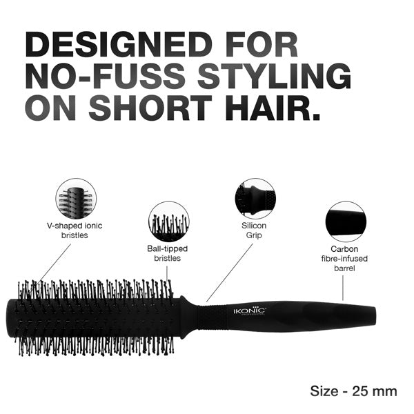 Ikonic Professional Carbon Fibre Roller Brush, CFB-25