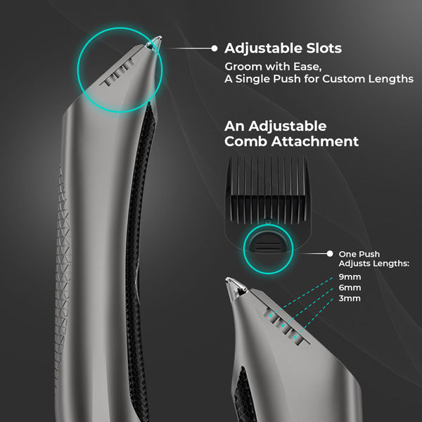 Ikonic Me Body & Hygiene Trimmer – Precision Grooming for Body & Intimate Areas | LED Spotlight | 90-Min Runtime | Powerful 7,000 RPM Motor | Water-Resistant (IPX6) | Stainless Ceramic Blades | Charging Dock Included
