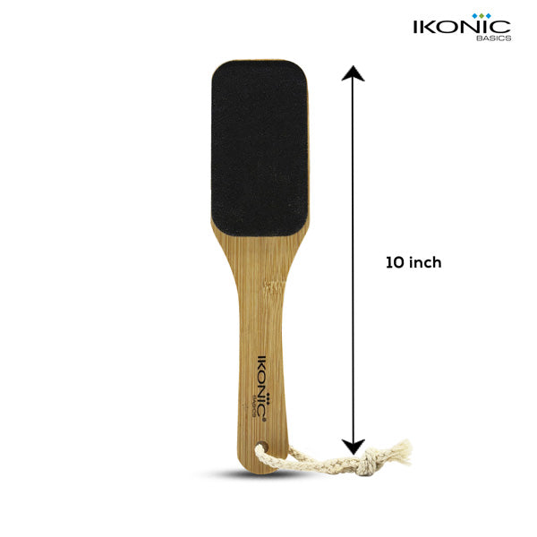 Ikonic Basics Sided Sand Bamboo Foot Scraper IKB-758C