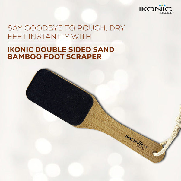 Ikonic Basics Sided Sand Bamboo Foot Scraper IKB-758C