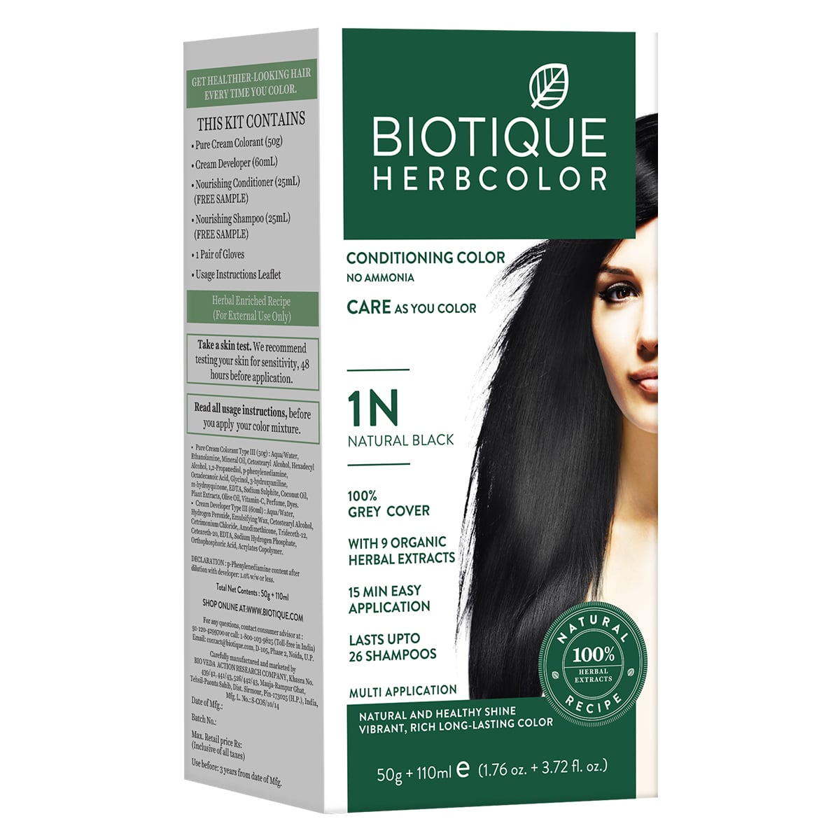 Biotique Herbcolor 1N Natural Black - Buy from Indicrest