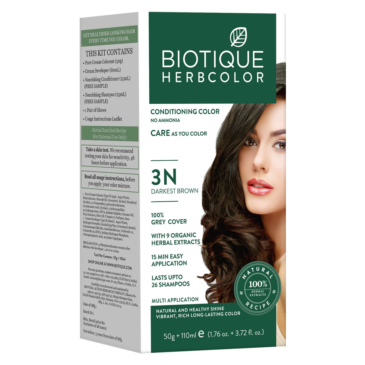 Biotique Herbcolor 4N Brown 50g +110ml (Pack of 3) - Image 4 - Buy from Indicrest