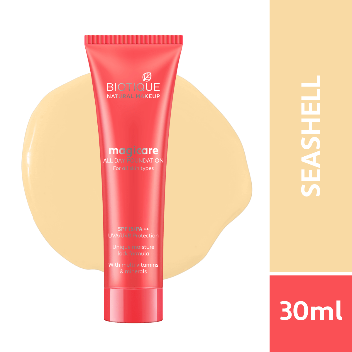Biotique Natural Makeup Magicare All Day Foundation, SAND, 30ml - Image 2 - Buy from Indicrest