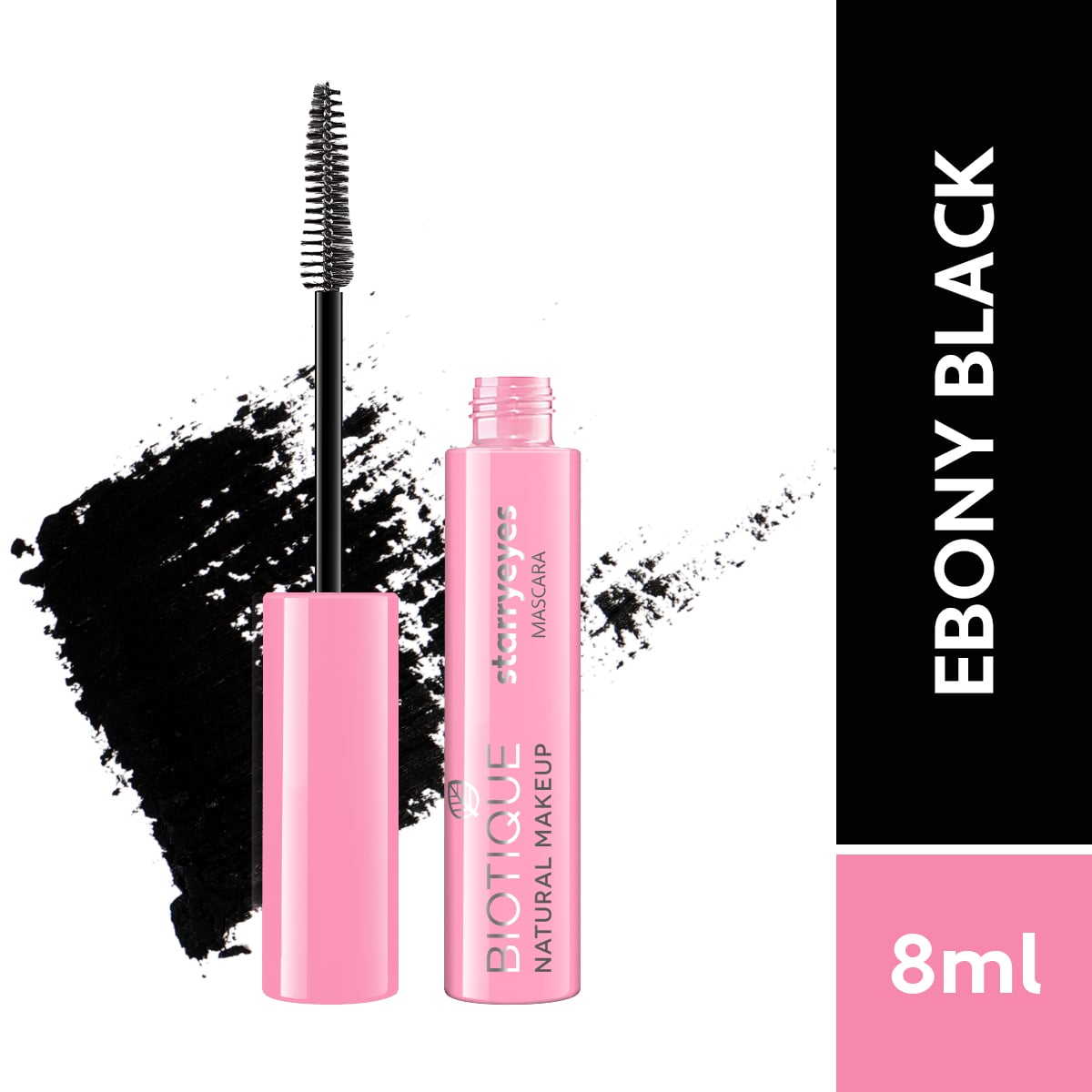 Biotique Natural Makeup Starryeyes Mascara, Ebony Black, 8ml - Image 2 - Buy from Indicrest