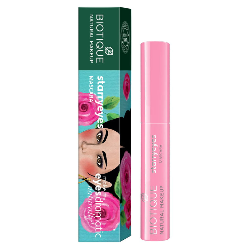 Biotique Natural Makeup Starryeyes Mascara, Ebony Black, 8ml - Buy from Indicrest
