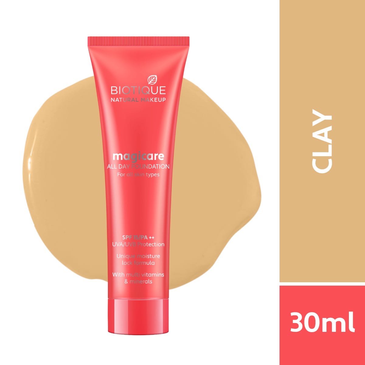 Biotique Natural Makeup Magicare All Day Foundation, SAND, 30ml - Image 4 - Buy from Indicrest