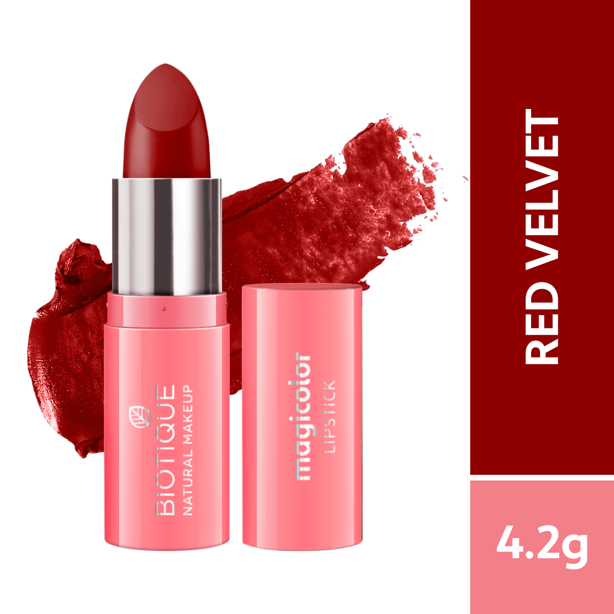 Biotique Natural Makeup Magicolor Lipstick, Ruby Rush ( Red Velvet ) - Image 9 - Buy from Indicrest