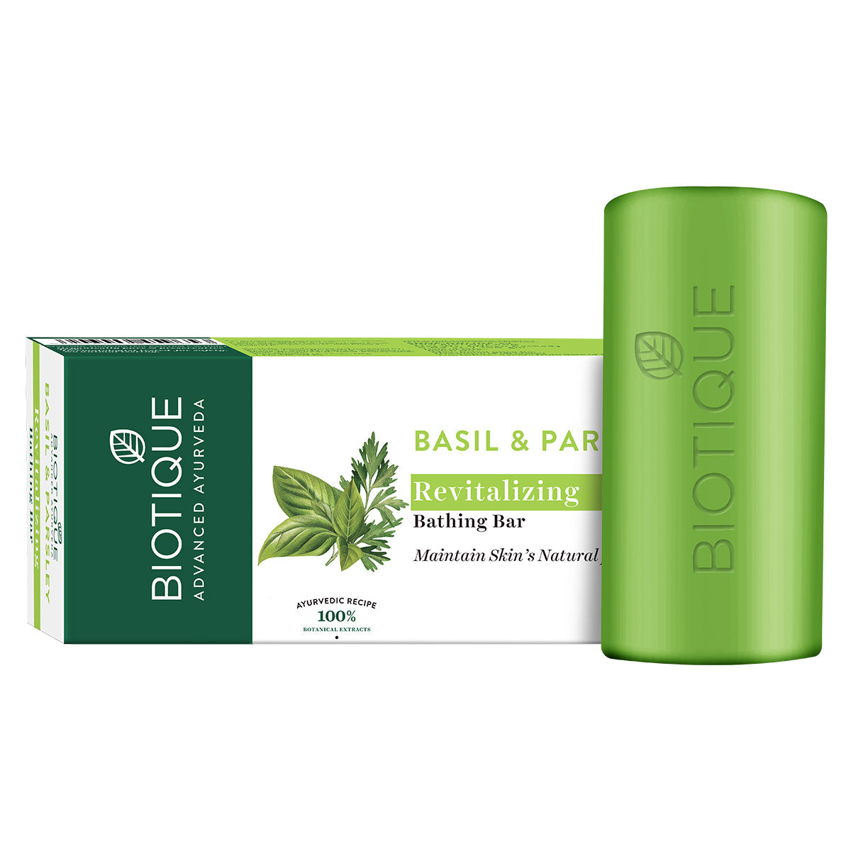 Biotique Basil & Parsley Revitalizing Bathing Bar, 75g - Image 2 - Buy from Indicrest