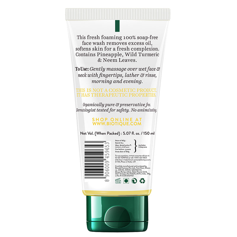 Biotique Pineapple Oil Control Foaming Face Wash, 50ml - Image 9 - Buy from Indicrest