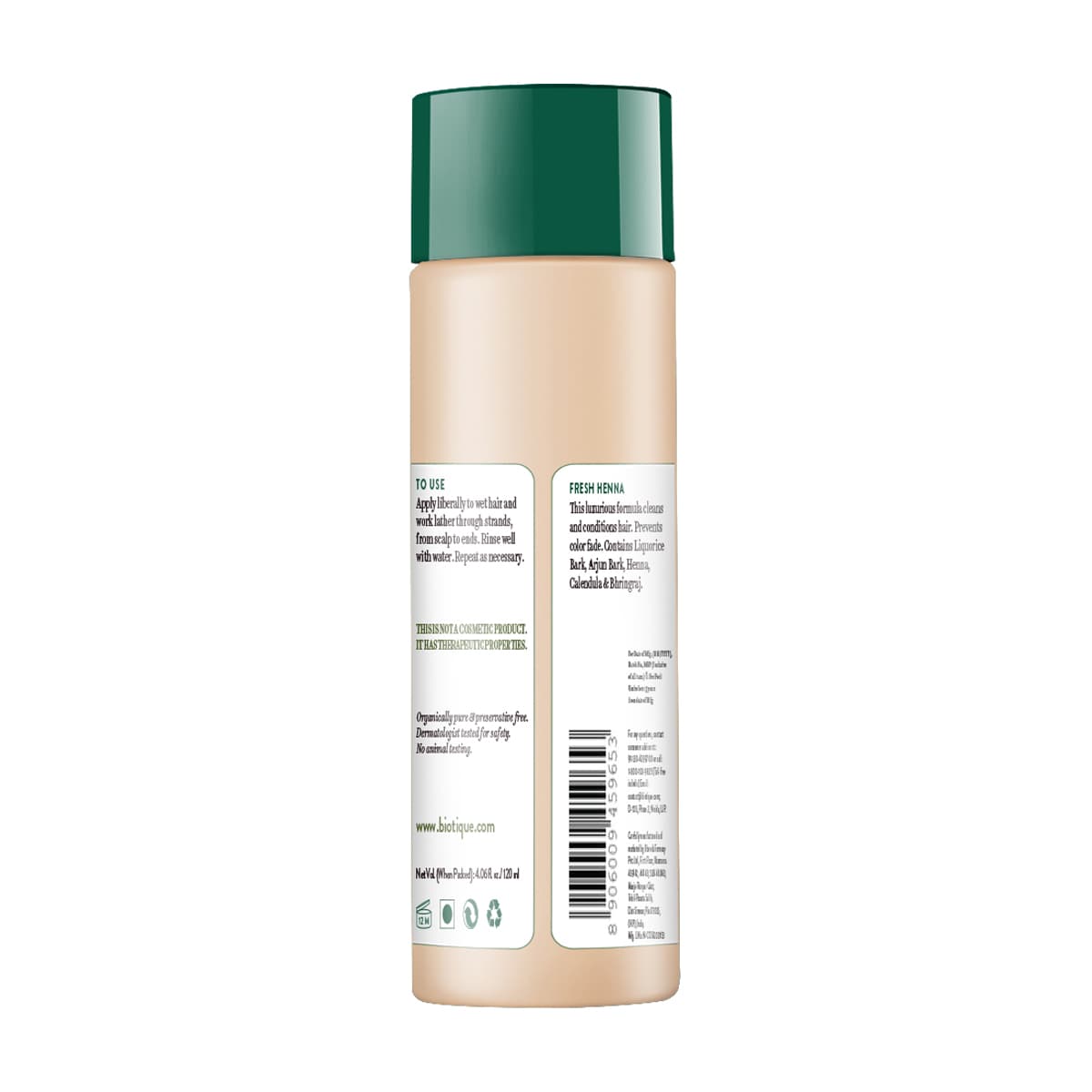 Biotique Fresh Henna Colour Protect Shampoo & Conditioner, 120ml - Image 2 - Buy from Indicrest