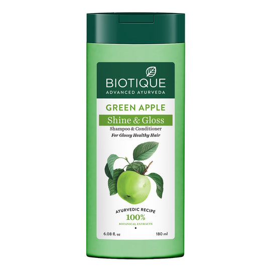 Biotique Green Apple Shine & Gloss Shampoo & Conditioner, 650ml - Buy from Indicrest